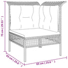 Loungeset van poly rattan met gepoedercoat staal in grijs materiaal - Tuinsets