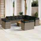 Loungeset van zwart materiaal met gepoedercoat staal en passende afmetingen - Grijs - Tuinsets
