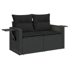 Loungeset van zwart materiaal met gepoedercoat staal en perfecte afmetingen - Tuinsets