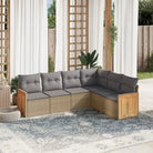Loungeset voor buiten met beige materiaal en gepoedercoat staal - Beige en grijs / Zonder tafel - Tuinsets