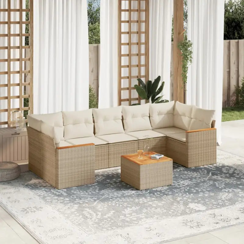 Loungeset voor buiten met waterdichte tas en grijs gepoedercoat staal - beige en crèmekleurig - Tuinsets