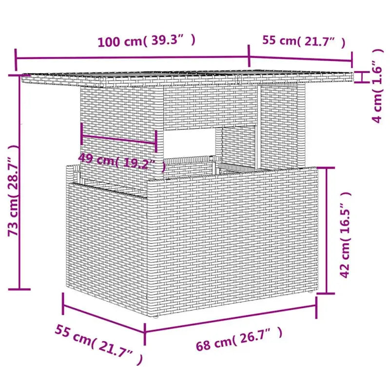 Loungeset voor buiten met waterdichte tas en grijs materiaal - Grijs / met opbergruimte - Tuinsets
