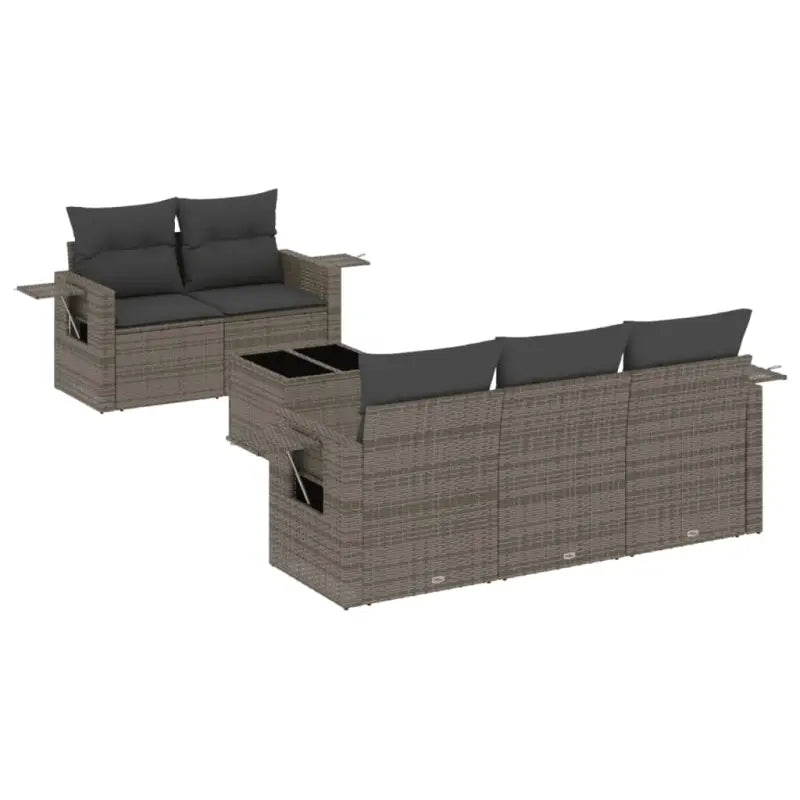 Loungeset voor de tuin van grijs materiaal met gepoedercoat staal - Tuinsets