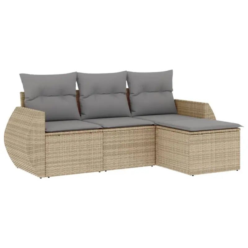 Loungeset voor tuin met beige materiaal en gepoedercoat staal afmetingen - Tuinsets