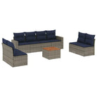 Loungeset voor tuin met grijs materiaal en gepoedercoat staal afmetingen - Grijs - Tuinsets