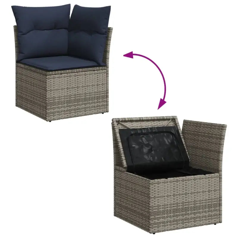Loungeset voor tuin met grijs materiaal en gepoedercoat staal - Grijs - Tuinsets