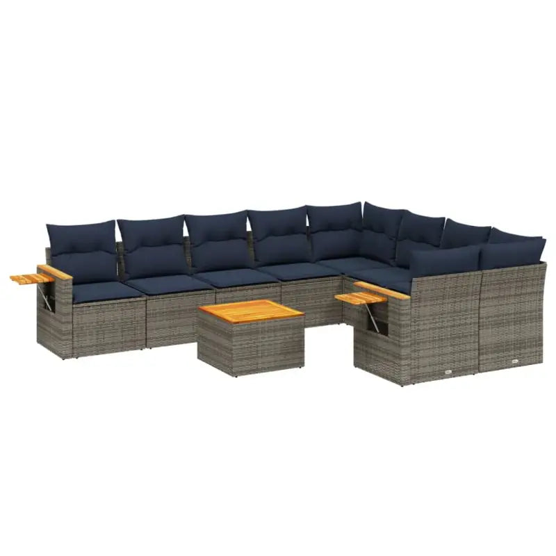 Loungeset voor tuin met grijs materiaal en gepoedercoat staal - Tuinsets