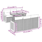 Loungeset voor tuin met waterdichte tas en grijs gepoedercoat staal - Grijs - Tuinsets