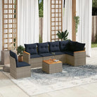 Loungeset voor tuin met waterdichte tas en grijs gepoedercoat staal - grijs en marineblauw / Met tafel - Tuinsets