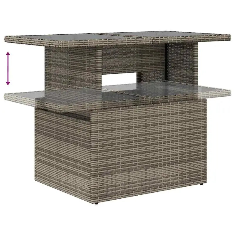 Loungeset voor tuin met waterdichte tas in grijs materiaal en gepoedercoat staal - Grijs / met opbergruimte - Tuinsets