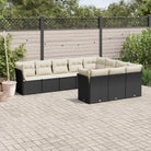 Loungeset voor tuin met zwart materiaal en gepoedercoat staal - Zwart en crème / Zonder tafel - Tuinsets
