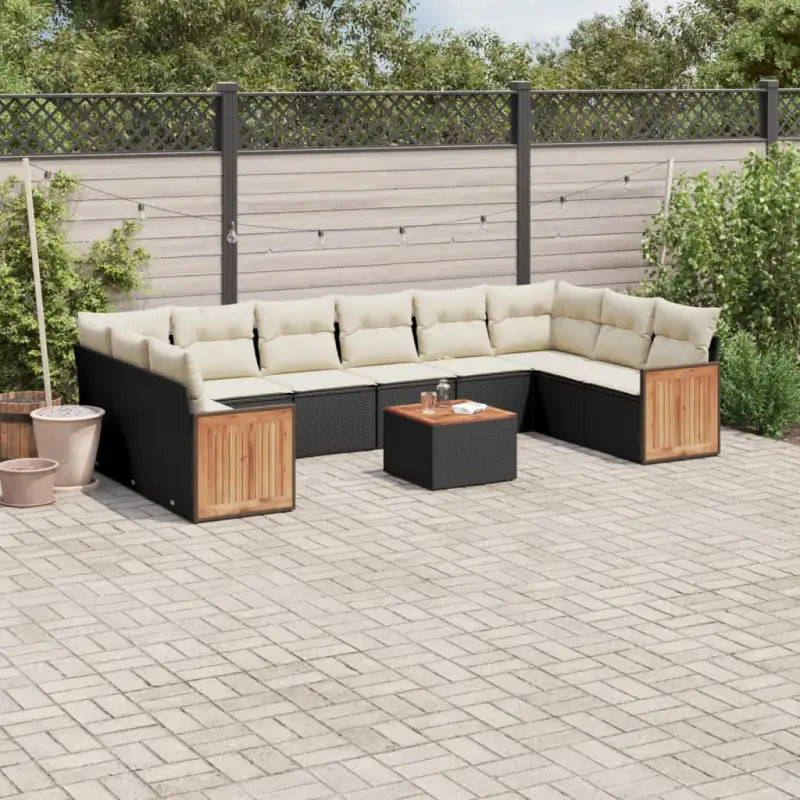 Loungeset voor tuin met zwart materiaal en waterdichte zak - Tuinsets