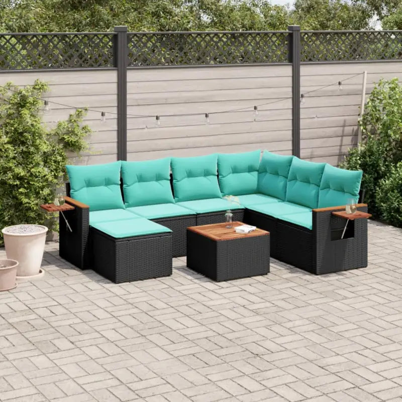 Loungeset voor tuin of terras in grijs materiaal met gepoedercoat staal - Zwart / Met tafel - Tuinsets