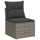 Loungeset voor tuin of terras met grijs materiaal en gepoedercoat staal - Tuinsets