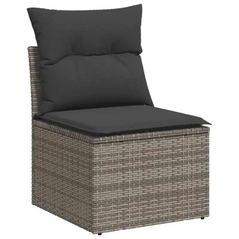 Loungeset voor tuin of terras met grijs materiaal en gepoedercoat staal - Tuinsets