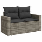 Loungeset voor tuin of terras met grijs materiaal en gepoedercoat staal - Tuinsets
