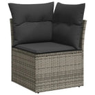 Loungeset voor tuin of terras met grijs materiaal en gepoedercoat staal - Tuinsets