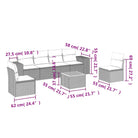 Loungeset voor tuin of terras met grijs materiaal en gepoedercoat staal - Tuinsets