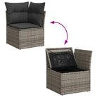 Loungeset voor tuin of terras met grijs materiaal en gepoedercoat staal - Tuinsets