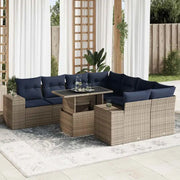 Loungeset voor tuin of terras met waterdichte tas en grijs materiaal - Grijs / met opbergruimte - Tuinsets