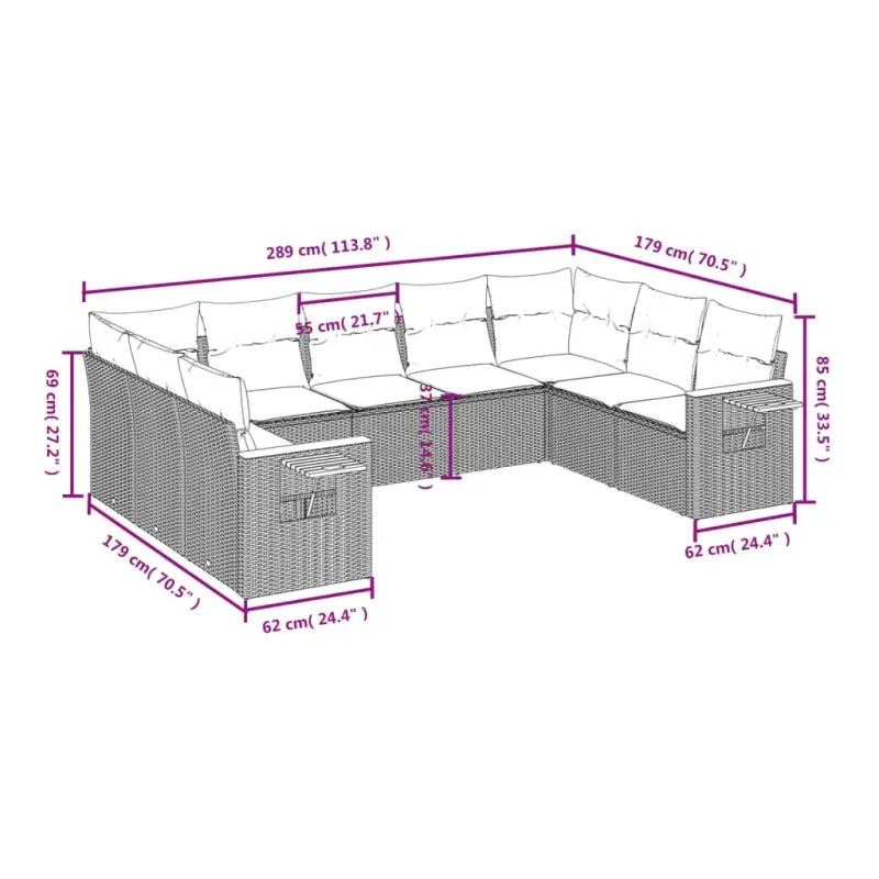Loungeset voor tuin of terras met waterdichte tas en grijs materiaal - Grijs / Zonder tafel - Tuinsets