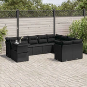Loungeset voor tuin of terras met zwart materiaal en gepoedercoat staal - Tuinsets