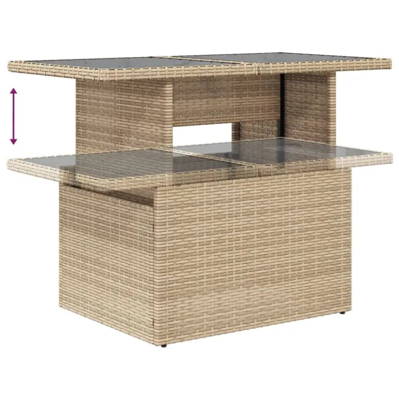 Loungeset voor tuin of terras van beige materiaal en gepoedercoat staal - Tuinsets