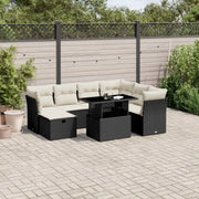 Loungeset voor tuin terras met zwart materiaal en gepoedercoat staal - Tuinsets