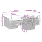 Loungeset voor tuin van grijs materiaal en gepoedercoat staal - Tuinsets