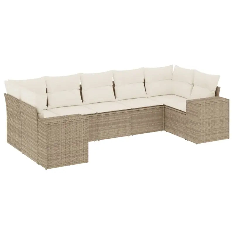 Loungetafel van Beige Materiaal met Gepoedercoat Staal Afmetingen - Tuinsets