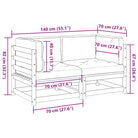 Loungetafelset van massief Douglas vurenhout voor tuin of terras - Tuinsets