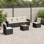 Loungetuigets van poly rattan en gepoedercoat staal voor tuin of terras - Tuinsets