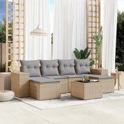 Loungetuigset van beige materiaal en gepoedercoat staal met perfecte afmetingen - Tuinsets