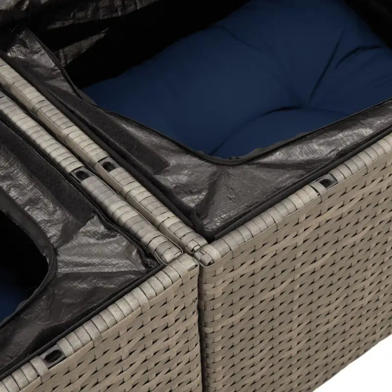 Loungetuinset in grijs materiaal met gepoedercoat staal afmetingen - Grijs - Tuinsets