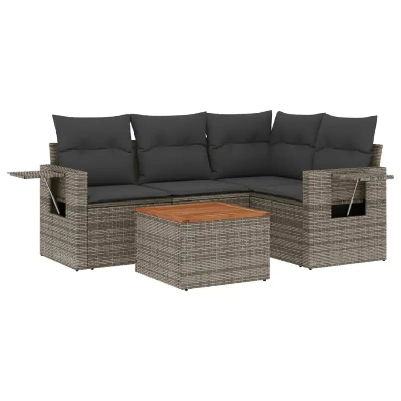 Loungetuinset in grijs materiaal met waterdichte tas en gepoedercoat staal - Tuinsets