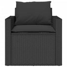 Loungetuinset in Zwart Materiaal met Poly Rattan en Gepoedercoat Staal - Tuinsets