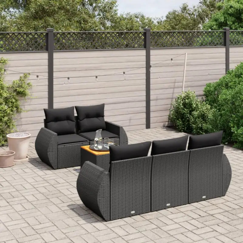 Loungetuinset met beige materiaal en gepoedercoat staal afmetingen - Zwart - Tuinsets