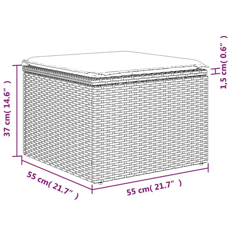 Loungetuinset met beige materiaal en gepoedercoat staal afmetingen - Tuinsets