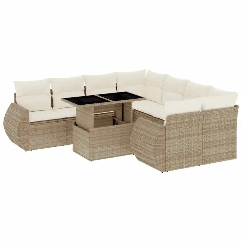 Loungetuinset met beige materiaal en gepoedercoat staal afmetingen - Tuinsets
