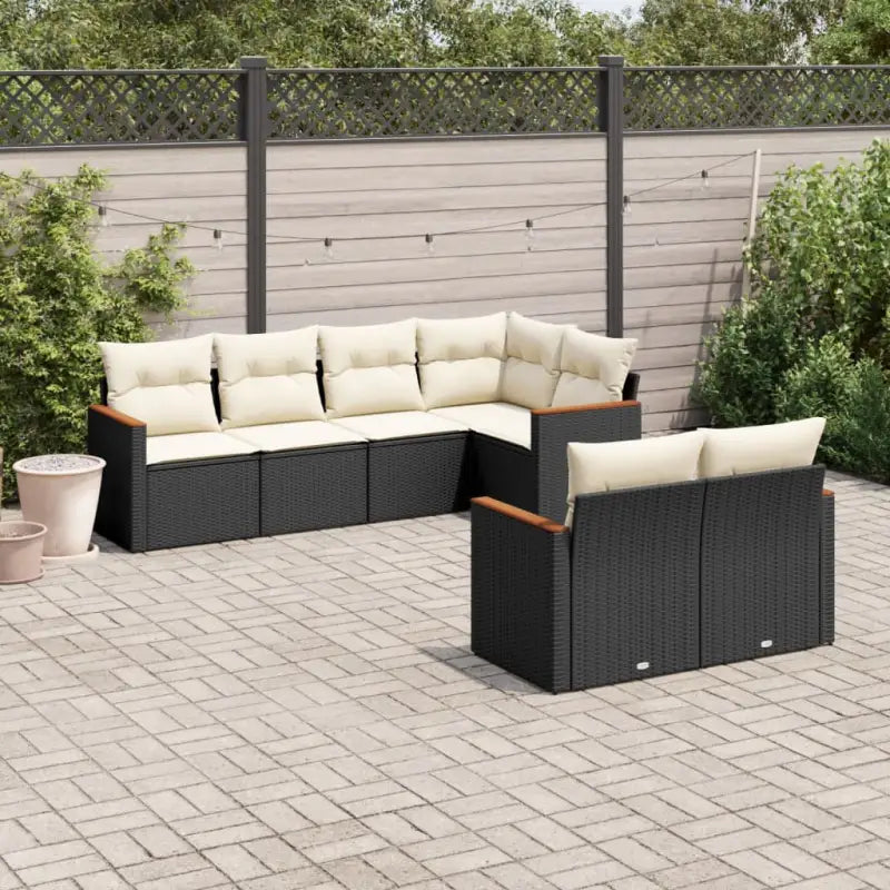 Loungetuinset met beige materiaal en gepoedercoat staal afmetingen - Zwart en crème - Tuinsets