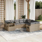 Loungetuinset met beige materiaal en gepoedercoat staal afmetingen - Beige en grijs - Tuinsets
