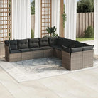 Loungetuinset met waterdichte tas en zwart gepoedercoat staal - Grijs / Zonder tafel - Tuinsets