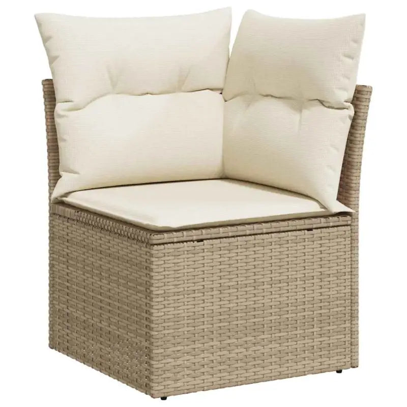 Loungetuinset van beige materiaal en gepoedercoat staal met afmetingen - Tuinsets