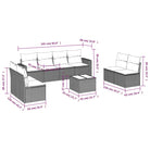Loungetuinset van beige materiaal en gepoedercoat staal afmetingen - Tuinsets