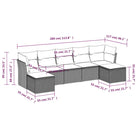 Loungetuinset van gepoedercoat staal met beige materiaal en afmetingen - Tuinsets
