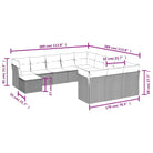 Loungetuinset van gepoedercoat staal met beige materiaal afmetingen - Tuinsets