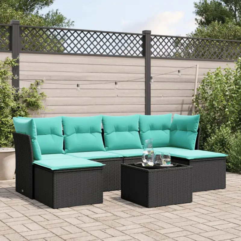 Loungetuinset van grijs materiaal met gepoedercoat staal afmetingen - Zwart en blauw / Met tafel - Tuinsets