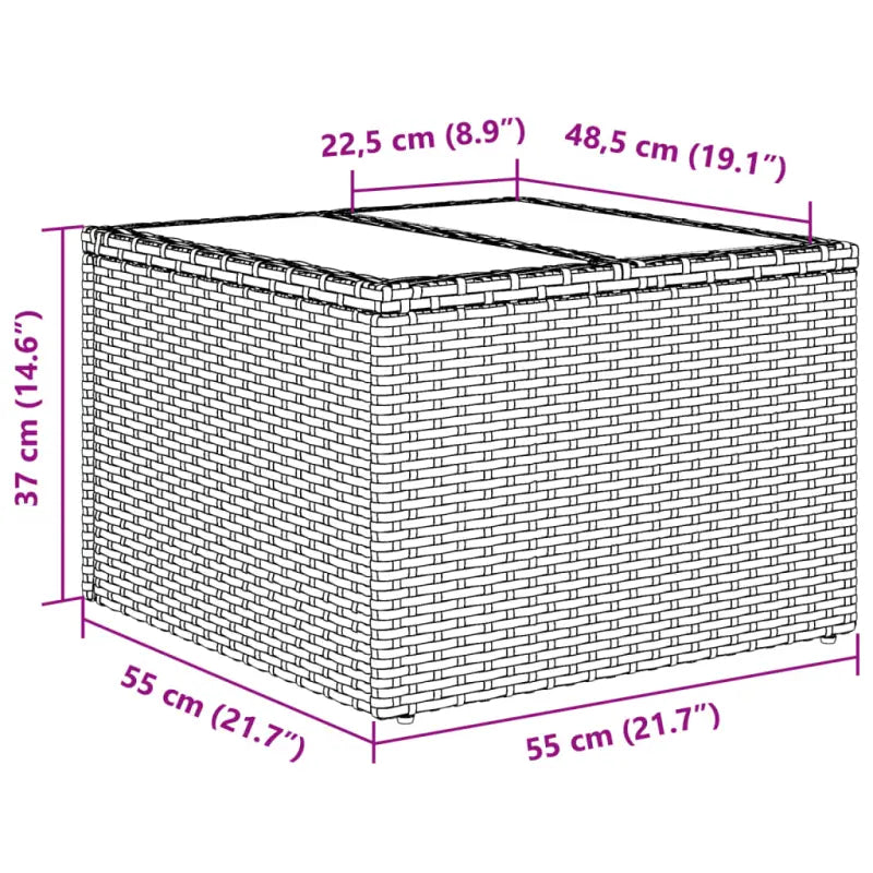 Loungetuinset van poly rattan met gepoedercoat staal voor gemakkelijk schoon genieten - Tuinsets