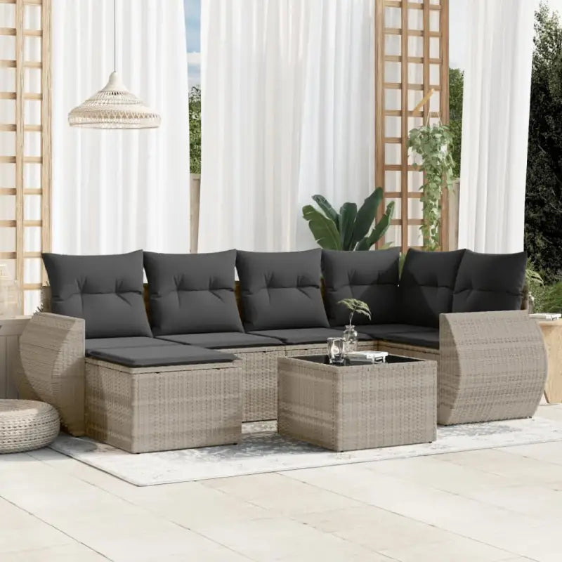 Loungetuinset van waterdichte tas en beige materiaal met gepoedercoat staal - Lichtgrijs / Met tafel - Tuinsets