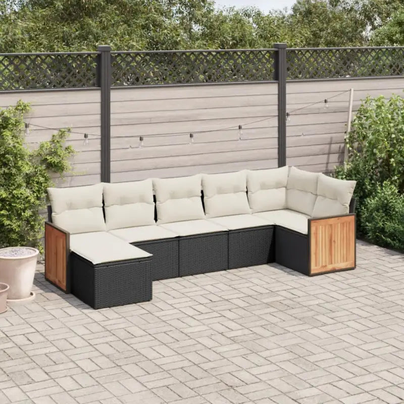 Loungetuinset van zwart gepoedercoat staal met comfortabele afmetingen - Zwart en crème / Zonder tafel - Tuinsets